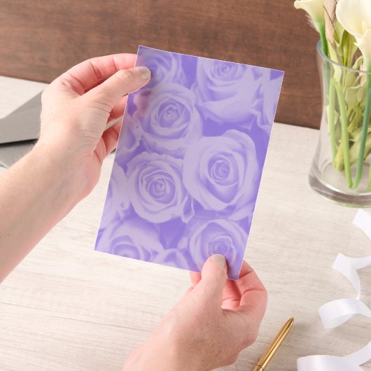 Blue Rose Pattern Vellum Paper Overlay for Wedding Uitnodigingen (Draagbaar)