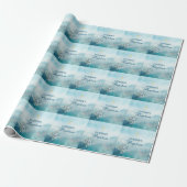 Blue Rose Religieuze Ceremonie Cadeaupapier (Uitgerold)