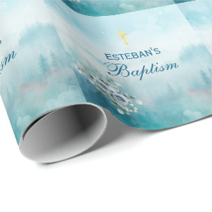 Blue Rose Religieuze Ceremonie Cadeaupapier