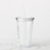 Blue Rose Ribbon Monogram Wedding  Acryl Drinkbeker (Links)