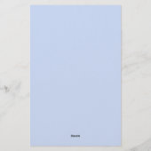 Blue Rose Ribbon Monogram Wedding Guest List Stati Briefpapier (Achterkant)