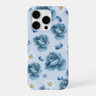 'Blue Rose Serenity' Bloemensleutelhoes voor iPhon iPhone 16 Pro Hoesje