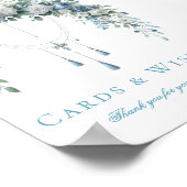 Blue Rose & Silver Cross Baptism Cards & Wishes Poster (Hoek)