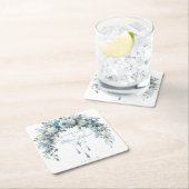 Blue Rose & Silver Cross Baptism Coaster Kartonnen Onderzetters (Insitu)