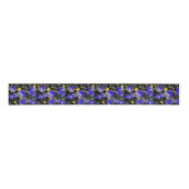 BLUE ROSES AND YELLOW BUTTERFLIES Black Grosgrain Lint (Voorkant)
