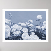 Blue Roses Floral Garden Photo Art Print Poster (Voorkant)