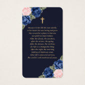 Blue Roses Gold Cross Funeral Prayer Kaart (Achterkant)