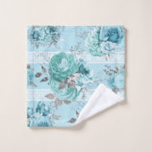 Blue Roses Lace Elegant Bad Handdoek (Wasdoekje)