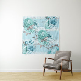 Blue Roses Lace Elegant Wandkleed