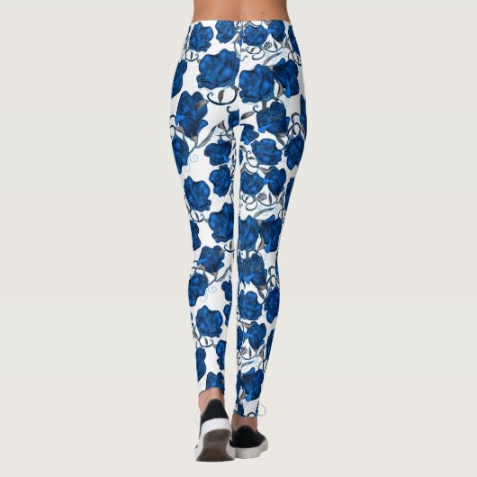 Blue Roses Leggings (Achterkant)