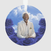 Blue Roses SKy Christmas Memorial Tree Ornament (achterkant)