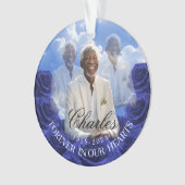 Blue Roses SKy Christmas Memorial Tree Ornament (voorkant)