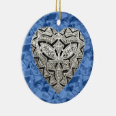 Blue Round Elegant Designer Heart Ornament (Rechts)