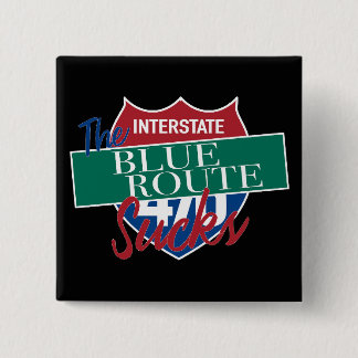 Blue Route is waardeloos grappige Delco-bestuurder Vierkante Button 5,1 Cm