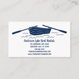 Blue Rowboot, Boat Rentals, Lake Thmed Visitekaartje