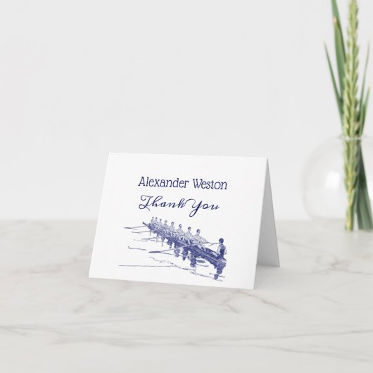Blue Rowing Rowers Creming Team Water Sports #3 Bedankkaart (Voorkant)