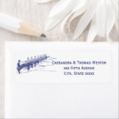 Blue Rowing Rowers Creming Team Water Sports #3 Etiket (Insitu)