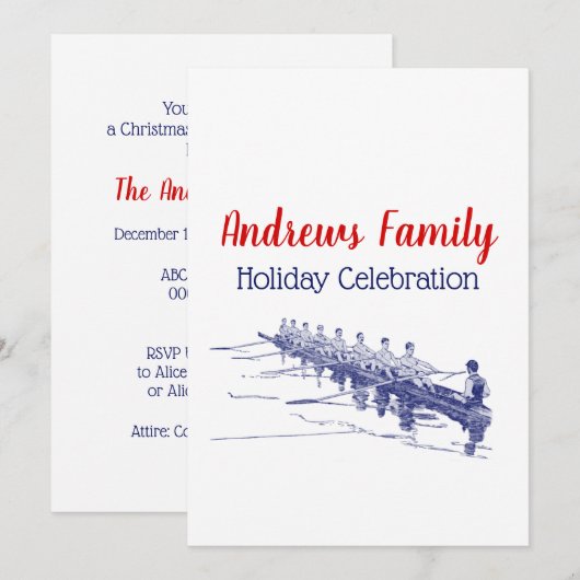 Blue Rowing Rowers Creming Team Water Sports #3 Kaart (Voorkant / Achterkant)