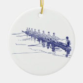Blue Rowing Rowers Creming Team Water Sports #3 Keramisch Ornament (Voorkant)