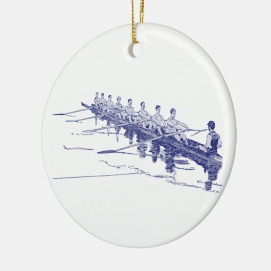 Blue Rowing Rowers Creming Team Water Sports #3 Keramisch Ornament (Links)