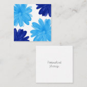 Blue Royal Blue Waterverf Flowers Note Card Notitiekaartje (Voorkant / Achterkant)