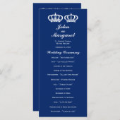 Blue Royal Couple Wedding Programme Programmakaart (Voorkant / Achterkant)