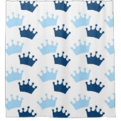 Blue Royal Crowns Fairytale Prince Storybook Douchegordijn (Voorkant)