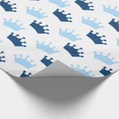 Blue Royal Crowns Fairytale Prince Storybook Party Cadeaupapier (Hoek)