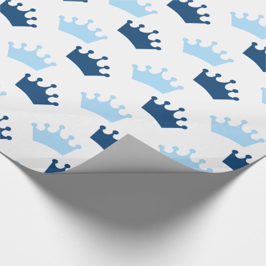 Blue Royal Crowns Fairytale Prince Storybook Party Cadeaupapier (Hoek)