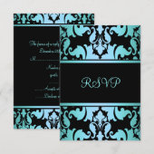 Blue Royal Damask RSVP (Voorkant / Achterkant)