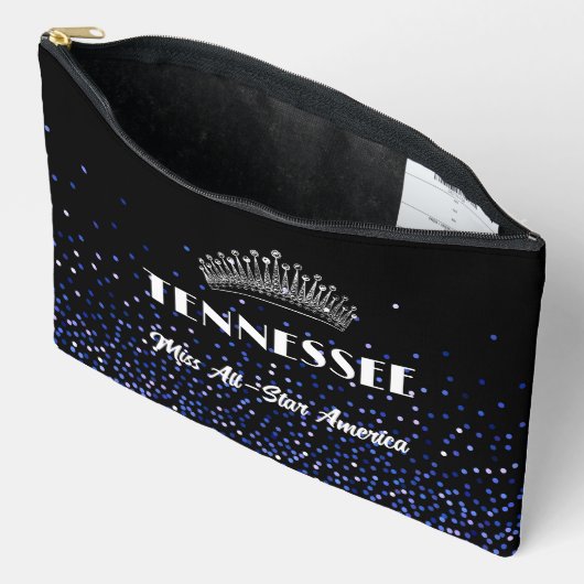 Blue Royal Glitz Pageant Pocket Accessory Bag Etui (Open)