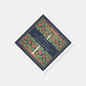 Blue Royal Medieval Gold Floral Sword Wedding Servet (Hoek)