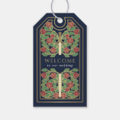 Blue Royal Medieval Gold Sword Wedding Welcome Cadeaulabel (Voorkant)