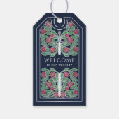 Blue Royal Medieval Silver Sword Wedding Welcome Cadeaulabel (Voorkant)