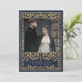 Blue Royal Medieval Sword Weddenschap Hartelijk da Bedankkaart (Staand voorkant)