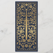 Blue Royal Medieval Sword Wedding Flat Menu (Achterkant)