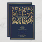 Blue Royal Medieval Sword Wedding Programme Programmakaart (Voorkant / Achterkant)