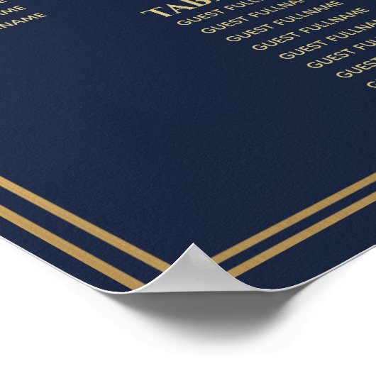 Blue Royal Medieval Sword Wedding Seating Chart Poster (Hoek)