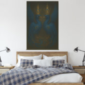 Blue Royal Phoenix Duo · Luxury Canvas Print (Insitu (Slaapkamer))