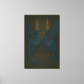 Blue Royal Phoenix Duo · Luxury Canvas Print (Voorkant)