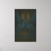 Blue Royal Phoenix Duo · Luxury Canvas Print (Voorkant)