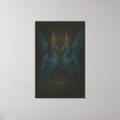 Blue Royal Phoenix Duo · Luxury Canvas Print (Voorkant)