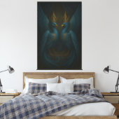 Blue Royal Phoenix Duo · Luxury Canvas Print (Insitu (Slaapkamer))
