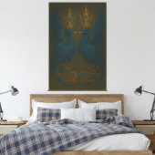 Blue Royal Phoenix Duo · Luxury Canvas Print (Insitu (Slaapkamer))
