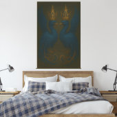 Blue Royal Phoenix Duo · Luxury Canvas Print (Insitu (Slaapkamer))