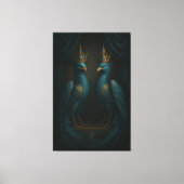 Blue Royal Phoenix Duo · Luxury Canvas Print (Voorkant)