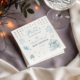 Blue Royal Prince Watercolor Carriage Party Servet