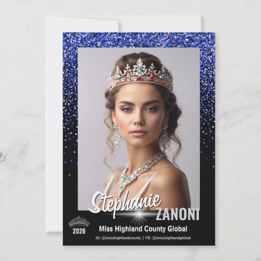 Blue Royale Pageant Autograph Card | QR Code Kaart (Voorkant)