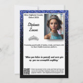 Blue Royale Pageant Autograph Card | QR Code Kaart (Achterkant)