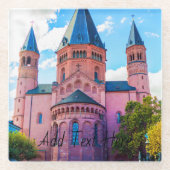 Blue Royalty Castle met Cloudy Skies Glazen Onderzetter (Voorkant)